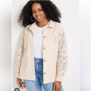 Maurice’s cotton embroidered eyelet jacket Size XXL